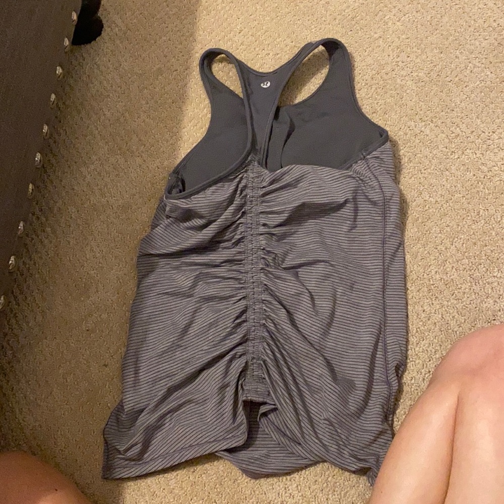 Grey striped lulu tank